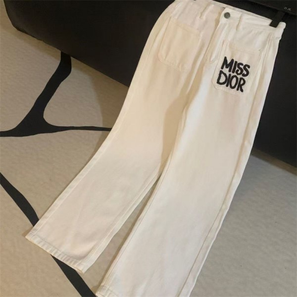 ハイブランドDior ジーンズ レディース ウェストシェイプタック付 ディオール ハイウェストデニム ルーズ ワイド S - 3XL デニムパンツ ジーパン レディース ゆったり 体型カバー 美脚 通勤