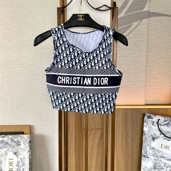 Dior ブランド ヨガウェア レディース ディオール スポーツウェア スリムフィット ハイウエストヨガパンツ タイツ ヨガウェア上下セット おしゃれ 通気性 伸縮性 吸汗速乾 S - XL