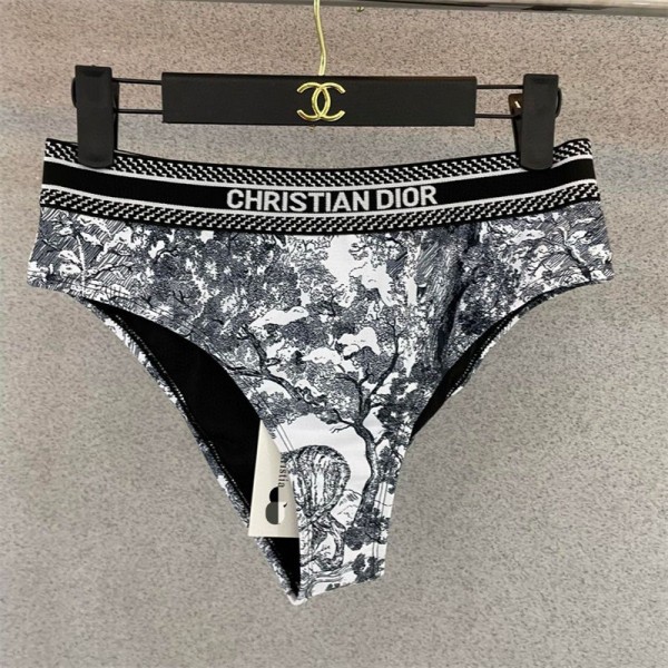 Dior ディオールハイブランド 水着 レディース ビキニ 体型カバー 2点セット オフショルダー  ハイウエスト ストラップ スイムドレス  シンプル S - XL ファッション 大人可愛い 女性用水着 海水浴 温泉 水泳 韓国