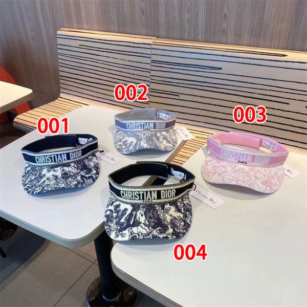 Dior ディオールブランドサンバイザー レディース UVカット 日除け帽子 春夏 拡大ツバ広 小顔効果 吸汗速乾 通気 飛ばない アウトドア テニス ゴルフ スポーツ 自動車 