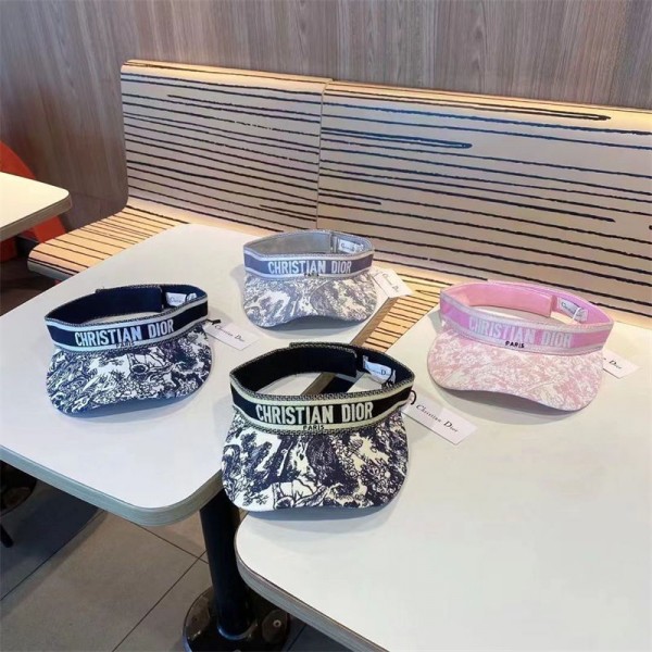 Dior ディオールブランドサンバイザー レディース UVカット 日除け帽子 春夏 拡大ツバ広 小顔効果 吸汗速乾 通気 飛ばない アウトドア テニス ゴルフ スポーツ 自動車 