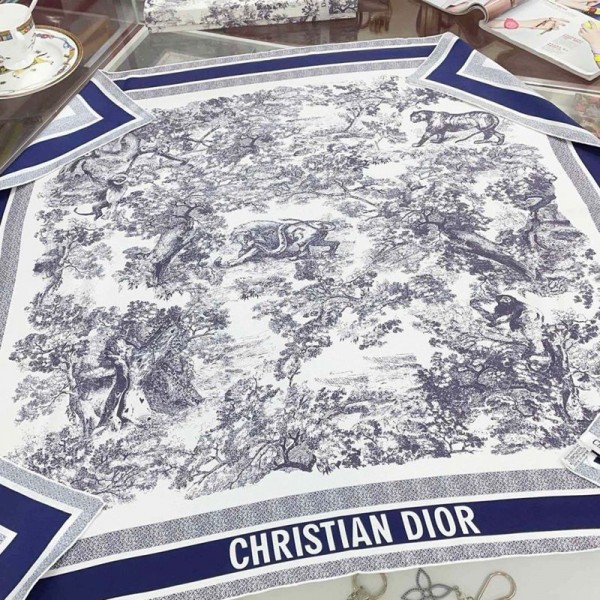 Dior ディオールハイブランドオフィススカーフ スカーフ 春秋ネッカチーフ バンダナ スカーフ バッグ ハンドル ポケット チーフ アンティーク調 優しい肌触り 男女兼用 髪飾り バッグ飾り