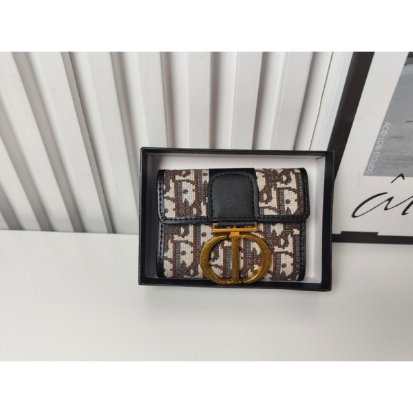 Dior ディオールブランド財布 レディース 人気 3つ折り財布 軽量 コンパクト 小さい 折りたたみ財布 小銭入れ カード入れ スキミング防止 かわいい シンプル おしゃれ プレゼント 女性 ウォレット