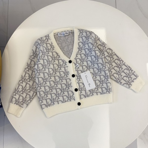 Dior ディオールハイブランドカーディガン キッズ 子供服 ボーイズ セーター 90-150cm ニットアウター 長袖 Vネック ジャガード 可愛い おしゃれ ニットカーディガン 小学生 中学生 通園 通学 普段着 春 秋 冬 