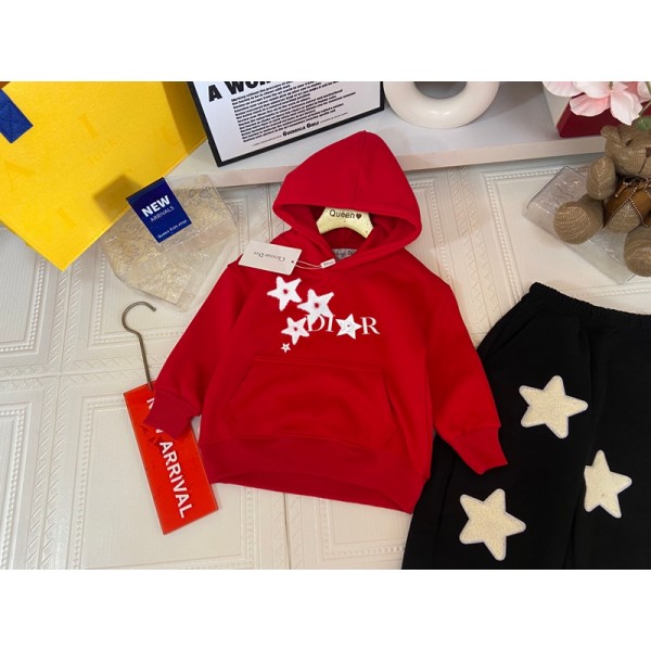 Dior ディオールハイブランド男の子 秋服 2点セット 長袖 子供服 キッズ スウェット セットアップ パーカー 100¬140CM スポーツパンツ ジャージ スポーツウェア 裏起毛 春秋冬 韓国服 おしゃれ カジュアル