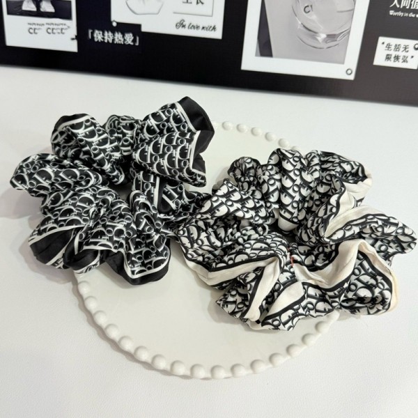 Dior ディオールハイブランドシュシュ ヘアゴム シュシュおしゃれ 大人 ボリューム 大きめ サテンシュシュ シンプル 髪飾り レディース エレガント ヘアアクセサリー 