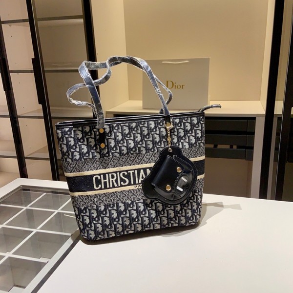 Dior ディオールブランドトートバック 財布 2点セット ファスナー付き 大容量 ハンドバッグ 丈夫 肩掛け ショルダーバッグ レディース 復古 買い物 通勤 通学 旅行用 男女兼用 大きめ おしゃれ