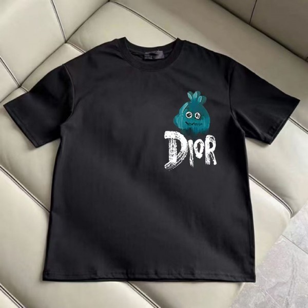 ハイブランドDior ディオールペア揃いtシャツ 夏tシャツ キッズ服 110-160cm ブランドかわいい ブランド親子服 コピー 激安屋20代 30代40代tシャツ 激安パロディ S-3XL