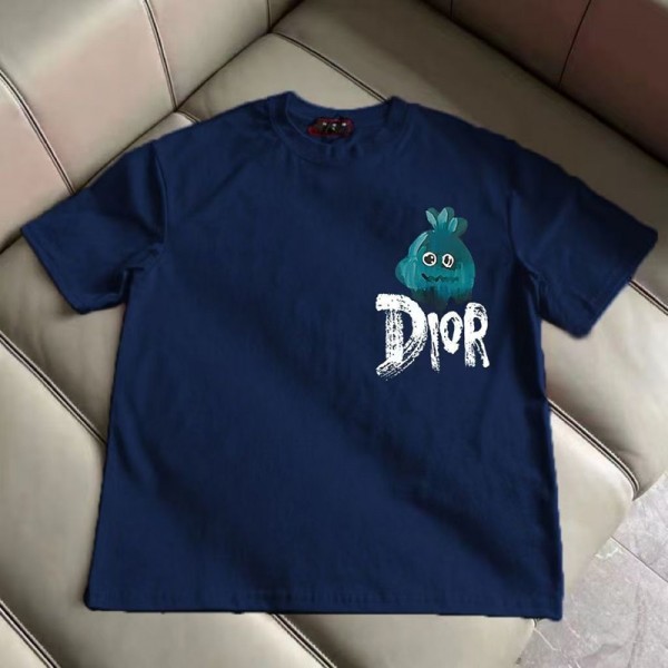 ハイブランドDior ディオールペア揃いtシャツ 夏tシャツ キッズ服 110-160cm ブランドかわいい ブランド親子服 コピー 激安屋20代 30代40代tシャツ 激安パロディ S-3XL