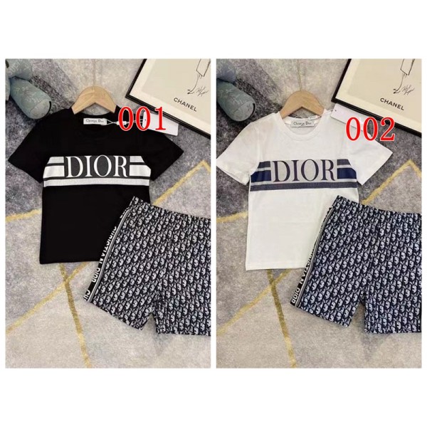 Dior ディオールハイブランド子供服 ボーイズ 男の子 tシャツ ショートパンツ ハーフパンツ 2点セット 90-160cm 男児 スポーツウェア スウェット ジャージ キッズ服 カジュアル 春 夏 大きいサイズ 通園 通学