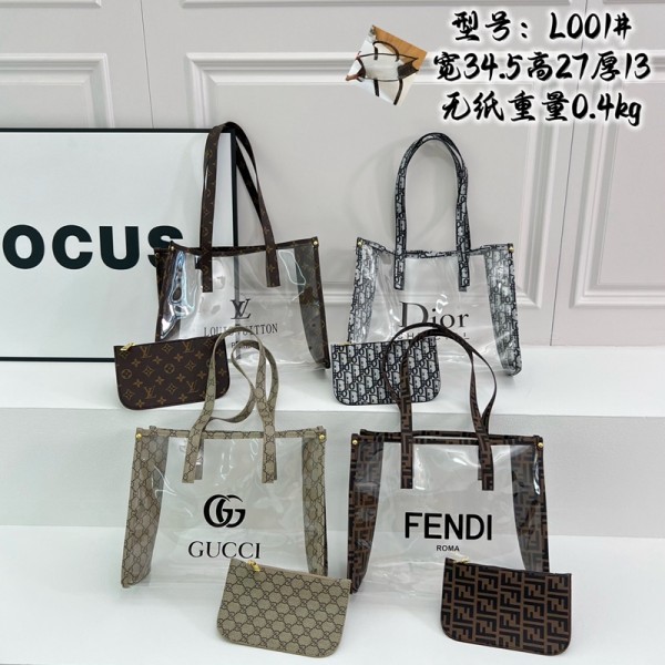 Lv ルイヴィトンハイブランドクリアバッグ トートバッグ 大容量 Dior ショルダーバッグ ミニポーチ付き 透明バッグ 肩掛けバッグ 高精細半透明 旅行包 衣物收纳包 アウトドア 水泳 