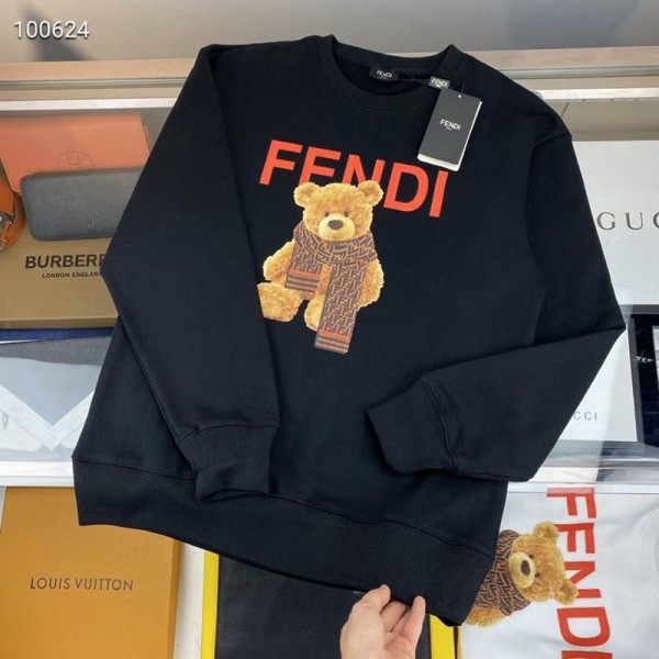 フェンディブランドプルオーバートレンド潮流 秋冬 暖かい パーカースウェットFENDI 裏起毛 カジュアル男女兼用プルオーバ 上着 大きいサイズ カップルオススメ