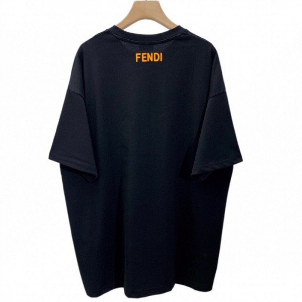 フェンディブランド Tシャツシンプル高品質 半袖 Tシャツレディースメンズ人気 FENDI 丸首 カジュアル Tシャツ オーバーサイズ ゆったり 上着 トップス 夏