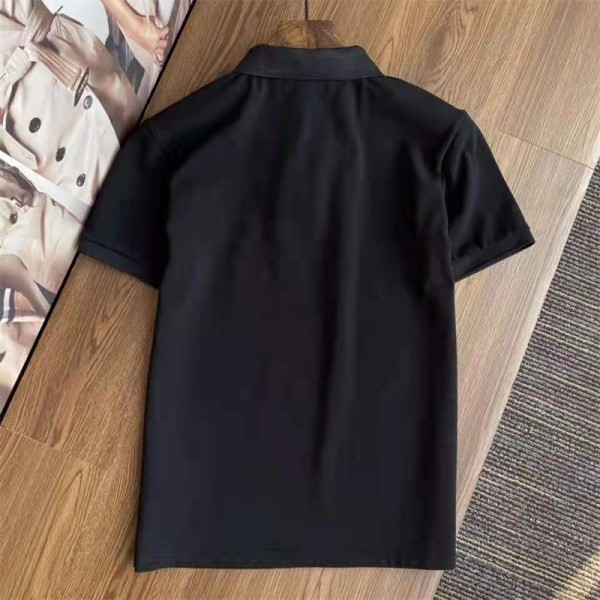 フェンディブランド tシャツ ファッション簡約 メンズ ポロシャツ FENDI 刺繍ロゴ 定番 黒白2色 tシャツ ビジネス カジュアル tシャツ 上着 人気