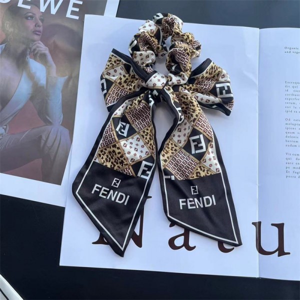 フェンディヘアゴムハイブランド2点セット FENDI かわいい 蝶結び ヘアアクセサリー シュシュ レディースおしゃれ 人気 髪飾り 髪アレンジ