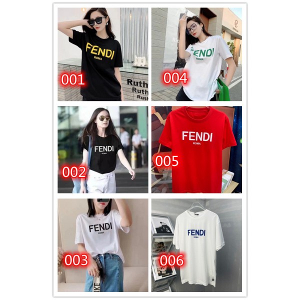 Fendi フェンディ tシャツ ハイブランド シンプル 高品質 半袖 tシャツ トップス 男女兼用人気 ゆったり カジュアル tシャツ 上着 夏