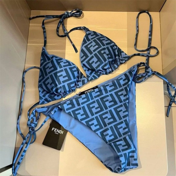 Fendi フェンディハイブランド水着 レディース ビキニパロディ女性 お洒落 ヨガ水着きれいめ 大人水着大きいサイズ 体型カバー水着 S - XL