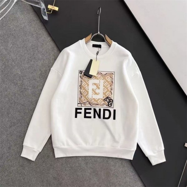 Fendi フェンディブランドパーカー コピーハイブランドプルオーバーパーカー偽物ブランドトレーナー裏起毛オーバーサイズパーカーブランドS- 3XL
