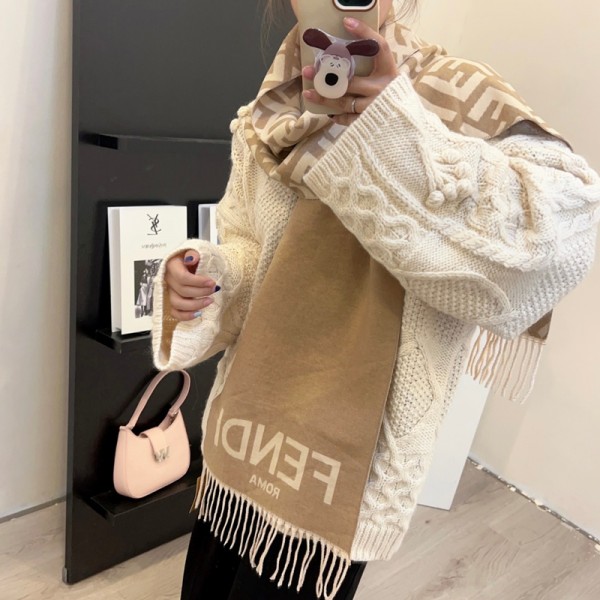 Fendi フェンディメンズ 大判ショール 暖かいブランドパロディ ストール 激安 レディース 肌に優しい ブランドショール男女兼用 リバーシブルマフラー 肩掛け