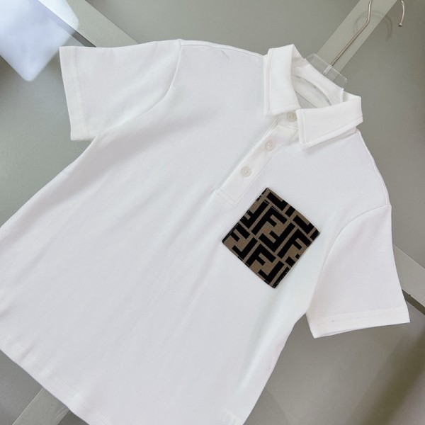 Fendi フェンディハイブランド子供服 男の子 セットアップ 夏服 半袖 ポロシャツ ハーフパンツ 女の子 通気性 吸汗速乾 ジャージ 上下セット キッズ 90-160cm カジュアル 半袖スウェット セットアップ ジュニア 韓国