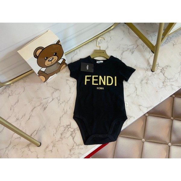 フェンディ Fendi ブランド夏 ベビー服 ロンパース 半袖 カバーオール 薄手 コットン 肌着 赤ちゃん服 パジャマ 普通着 男の子 女の子 可愛い 59¬90cm