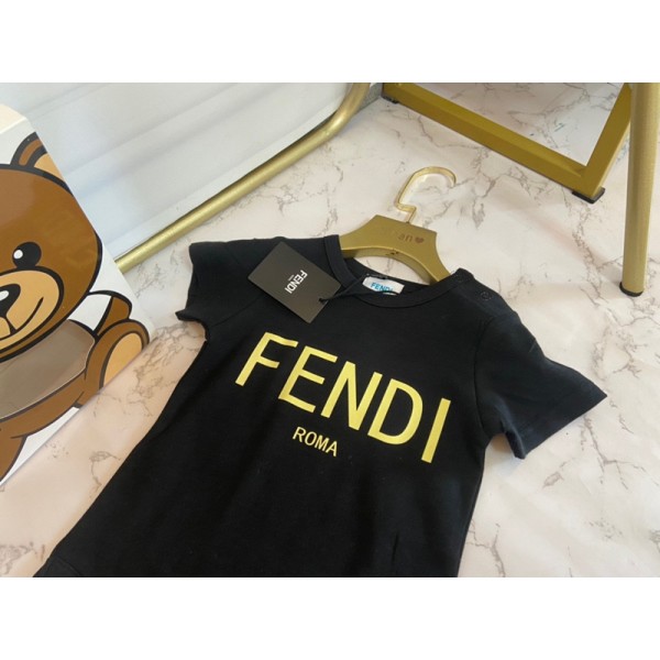フェンディ Fendi ブランド夏 ベビー服 ロンパース 半袖 カバーオール 薄手 コットン 肌着 赤ちゃん服 パジャマ 普通着 男の子 女の子 可愛い 59¬90cm
