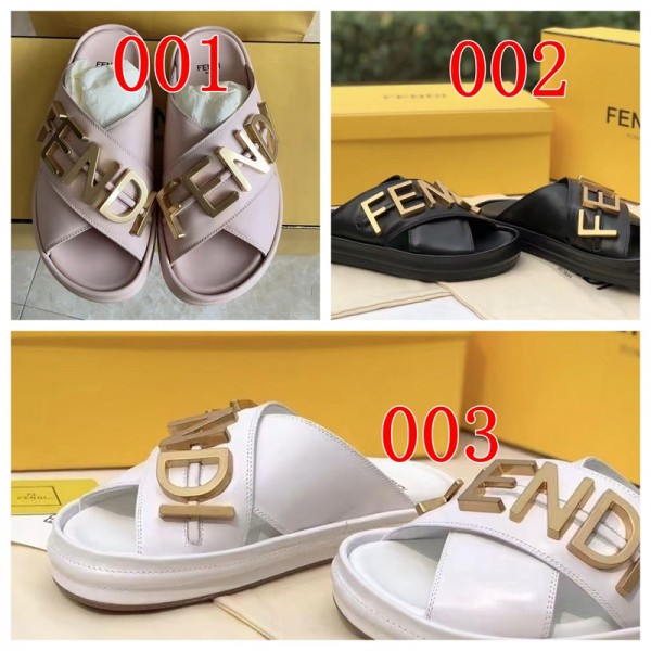 Fendi フェンディ ブランド レディース スリッパ サンダル クロス ベルト 厚底 軽量 クッション 柔らか 可愛い お洒落 シンプル お出かけ プール ベランダ 履きやすい おしゃれ 225¬270mm