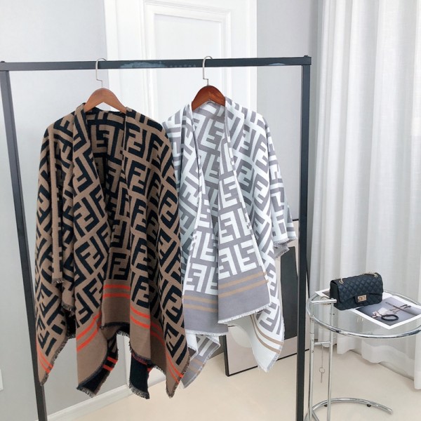 Fendi フェンディメンズ 大判ショール 暖かい春秋 スカーフ ファッション 使い心地よいファッション ふさ飾り 男女兼用 ギフト男女兼用 リバーシブルマフラー 肩掛け