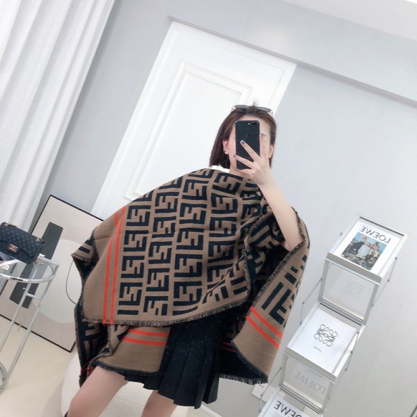 Fendi フェンディメンズ 大判ショール 暖かい春秋 スカーフ ファッション 使い心地よいファッション ふさ飾り 男女兼用 ギフト男女兼用 リバーシブルマフラー 肩掛け