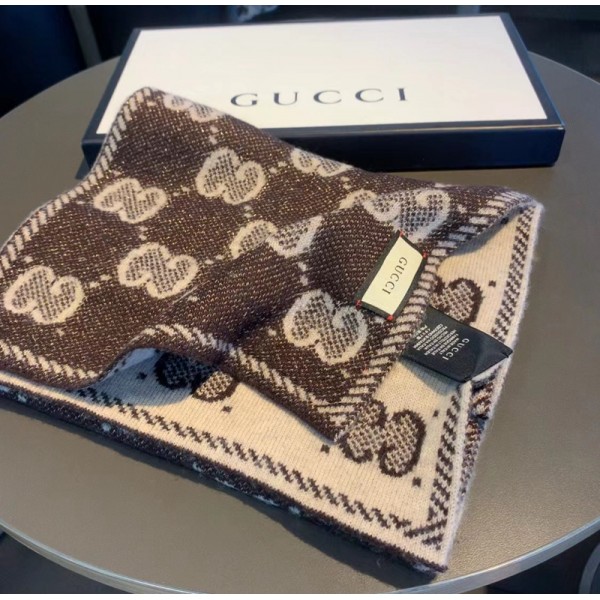 グッチハイブランドマフラー おしゃれ ふんわり大判ストール やわらか ソフト 肌触りがよい ショール Gucci 秋冬定番 保温 人気 アイテム 女