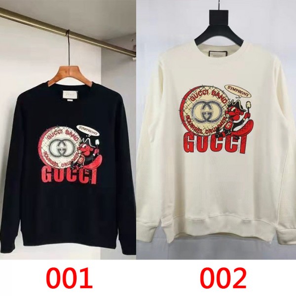 ハイブランドグッチパーカーファッション高品質 Gucci プルオーバー ドロップショルダー oversize トレーナー カジュアル 肌に優しい スウェット 上着 男女兼用