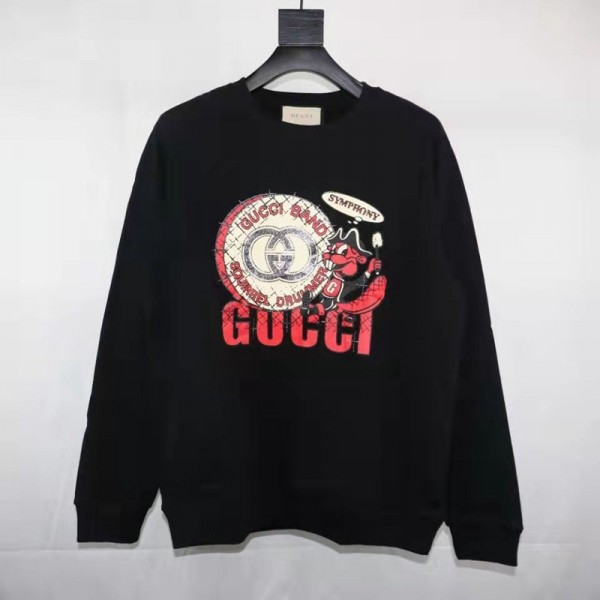 ハイブランドグッチパーカーファッション高品質 Gucci プルオーバー ドロップショルダー oversize トレーナー カジュアル 肌に優しい スウェット 上着 男女兼用