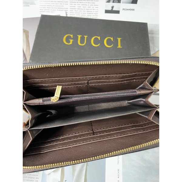 グッチブランド 財布 Gucci定番プリント 長財布 ジッパータイプ レディースメンズ人気 ウォレット 大容量 長さサイフ カード 小銭いれ 財布