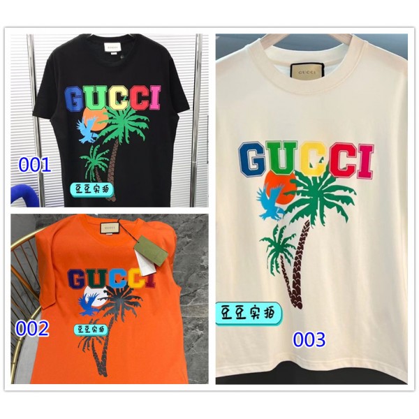 グッチ ブランドtシャツ Gucci 潮流 スタイリッシュ 半袖 tシャツ 上着 オーバーサイズ ゆったり カジュアル tシャツ トップス 夏 人気