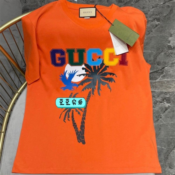 グッチ ブランドtシャツ Gucci 潮流 スタイリッシュ 半袖 tシャツ 上着 オーバーサイズ ゆったり カジュアル tシャツ トップス 夏 人気