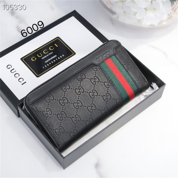 グッチブランド 長財布ファッション ブラック 高品質 長ウォレット 財布 GUCCI 定番ロゴ ビジネス ジッパータイプ 財布 カード 名刺 小銭入り サイフ