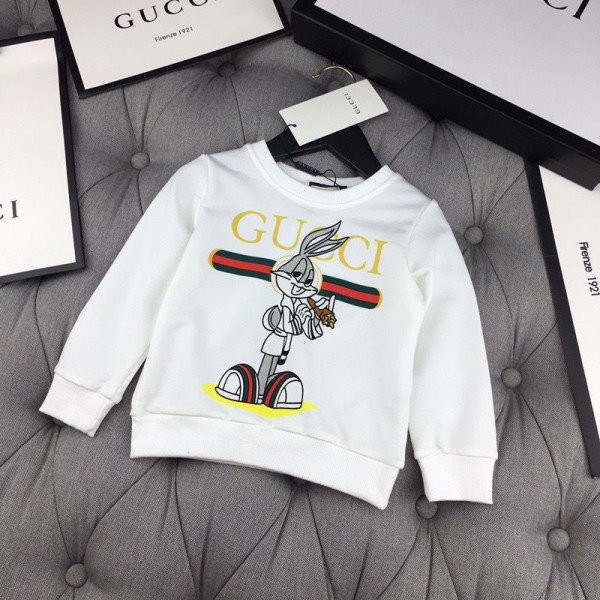 グッチブランドキッズ パーカー 長パンツ 上下セット Gucci かわいい 高品質 長袖 プルオーバー ブラックズボン 裏起毛 秋冬用 ガールズ ボーイ 子供服