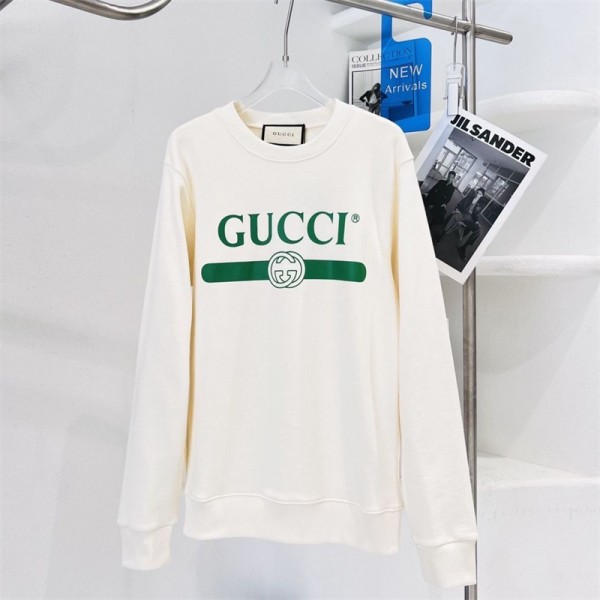 グッチ プルオーバーブランドGUCCI シンプル モノグラム 黒白 パーカー カジュアル ドロップショルダー人気 スウェット トレーナ 裏起毛 裏起毛なし春秋冬