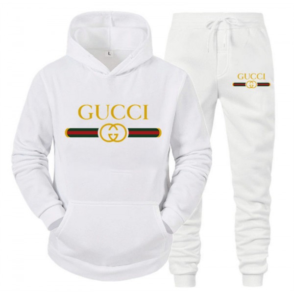 グッチ パーカー長パンツ セットアップハイブランドGUCCI シンプル 高品質 フード付きプルオーバー ストレッチ長ズボン セット服 カジュアル 男女通用 服 普段着