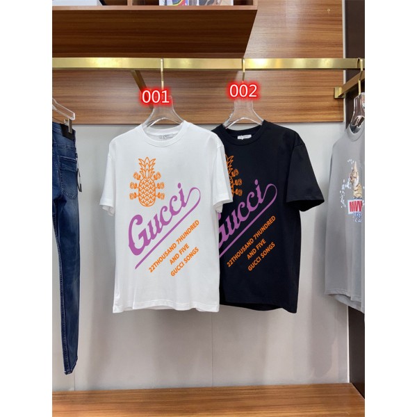 グッチブランド半袖tシャツ レディースメンズ 高品質 tシャツ 夏 オーバーサイズ ゆったり tシャツ トップス コットン 着心地がよい tシャツ 上着