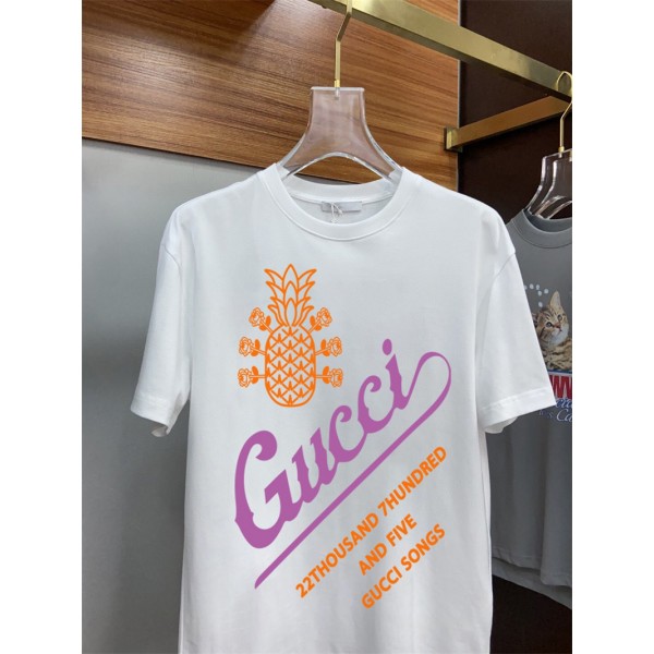 グッチブランド半袖tシャツ レディースメンズ 高品質 tシャツ 夏 オーバーサイズ ゆったり tシャツ トップス コットン 着心地がよい tシャツ 上着