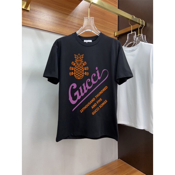 グッチブランド半袖tシャツ レディースメンズ 高品質 tシャツ 夏 オーバーサイズ ゆったり tシャツ トップス コットン 着心地がよい tシャツ 上着