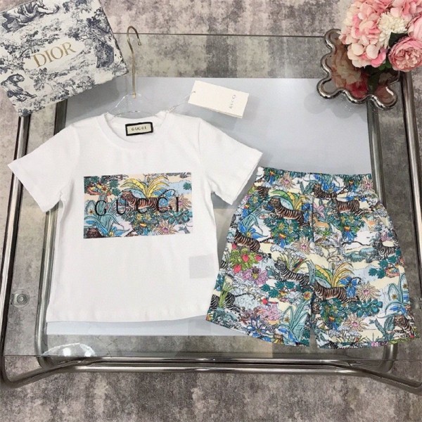 Gucci グッチブランド子供服 ｔシャツ パンツ ２点セット 夏 tシャツ高品質韓国 パチモン tシャツ20代 30代40代tシャツ 激安パロディtシャツ ユニセック ブランド