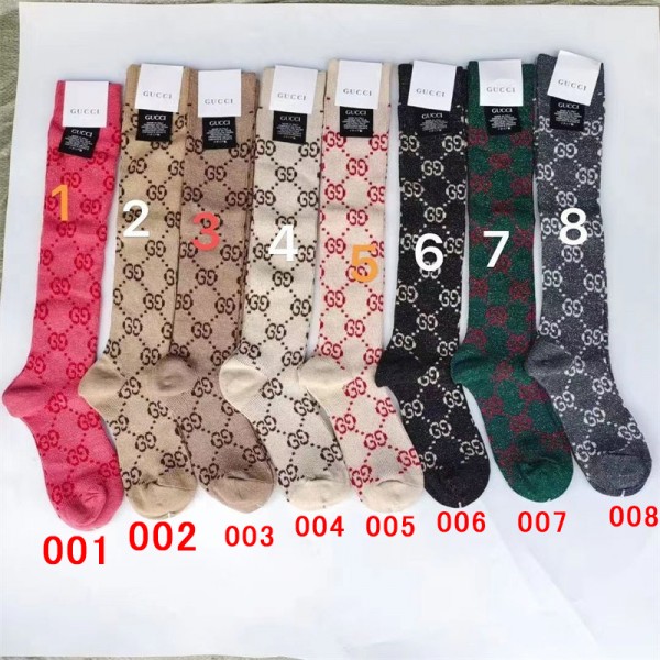 Gucci グッチ ハイブランド ハイソックス 綿製レディース向け 靴下 2足セット ストキング かわいいソックス 女の子好き 韓国上質な コットン ソックス くつした