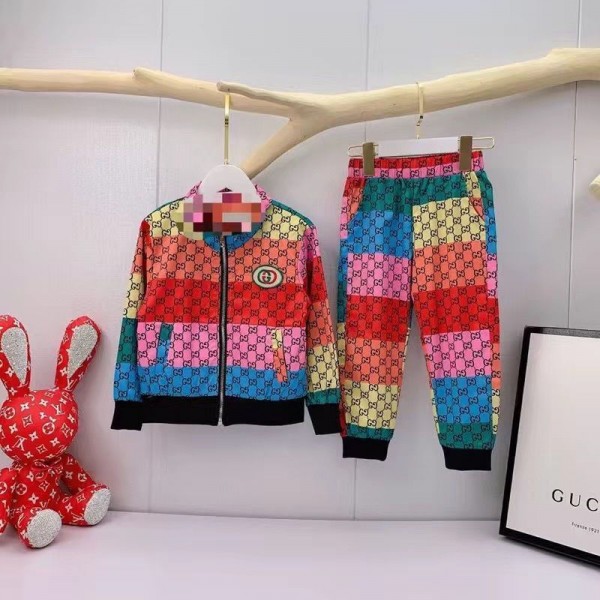 ブランド Gucci 子供服 男の子 ジャージ 上下セット グッチ キッズ服 長袖 スウェット 裏起毛 ロングパンツ 2点セット セットアップ スポーツウェア 運動着 軽量 防風 春秋 カジュアル 100-160cm