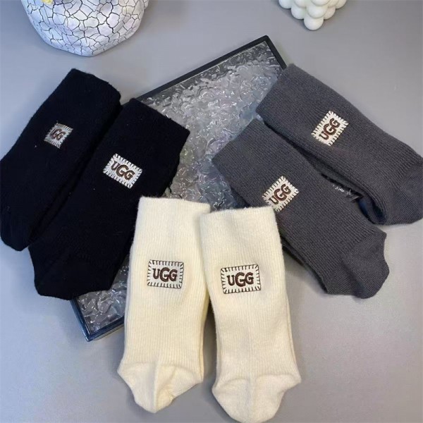 アグ ugg ハイブランド ソックス 綿製レディース向け 靴下 かわいい ブランド ミドルソックス 大人気 厚手ソックス 女の子好き 韓国 ファッション 3足セット