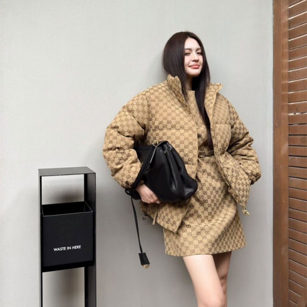 Gucci グッチブランドメンズ 中綿ジャケット 防風 防寒ジャケット 大きいサイズ ゆる カジュアル 棉服 ライトダウン 軽量 レディース 厚手 個性 通勤ブルゾン アウター シンプル かっこいい S - L