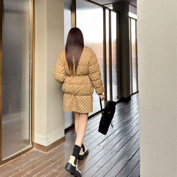 Gucci グッチブランドメンズ 中綿ジャケット 防風 防寒ジャケット 大きいサイズ ゆる カジュアル 棉服 ライトダウン 軽量 レディース 厚手 個性 通勤ブルゾン アウター シンプル かっこいい S - L