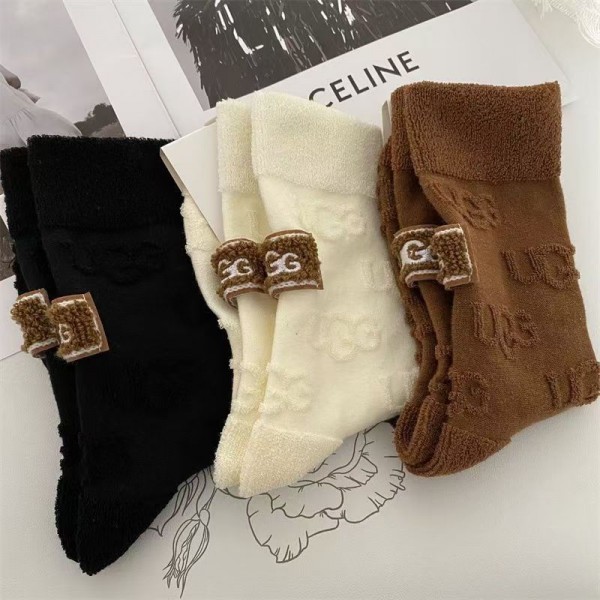 アグブランド ソックス 大人気コットン 靴下 メンズ 通気性ブランド UGG ミドルソックス 高品質ブランド厚手ソックス 男女兼用 ファッション 3足セット