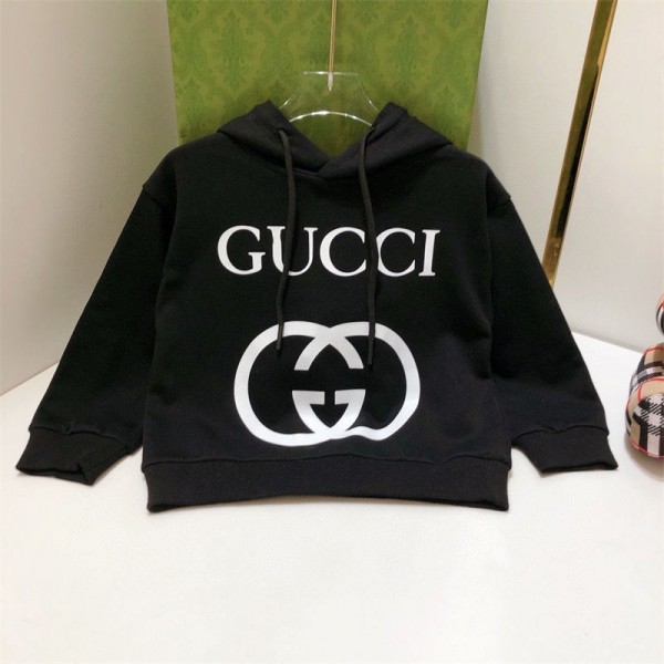 Gucci グッチ ブランド子供 トレーナー スウェット パーカー 裏起毛 フード付き キッズ 長袖 トップス 黒いレックウ 黒 流行り おしゃれ 100 - 160cm